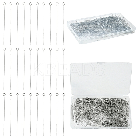 800Pcs 304 Stainless Steel Eye Pins STAS-YW0003-03-1