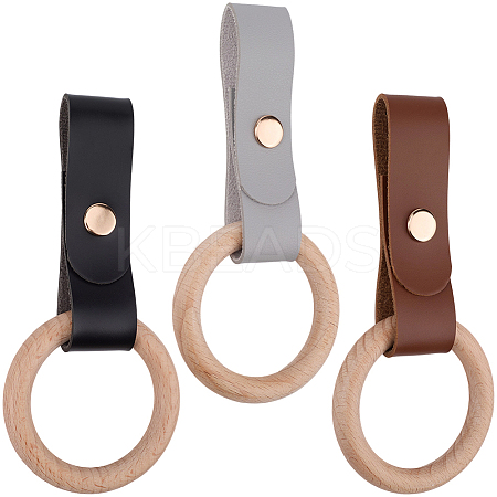 3Pcs 3 Colors PU Leather Towel Holder HJEW-CN0001-36-1