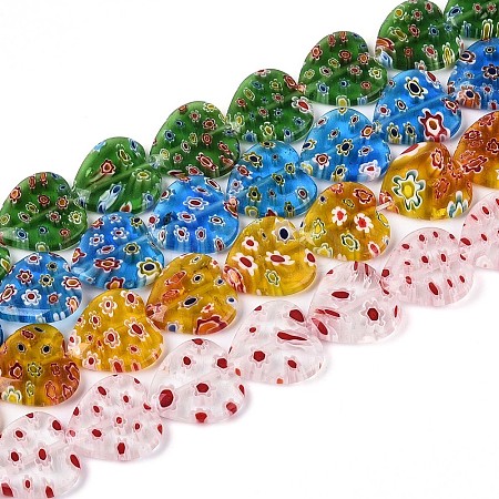 Handmade Millefiori Glass Beads Strands LAMP-T021-29-1