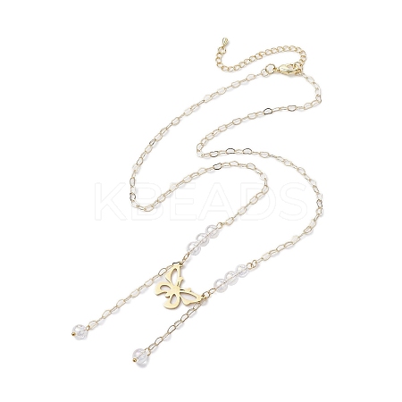 Brass and 304 Stainless Steel Necklaces NJEW-JN04877-1