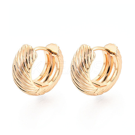 Brass Twist Hoop Earrings EJEW-T048-40G-1