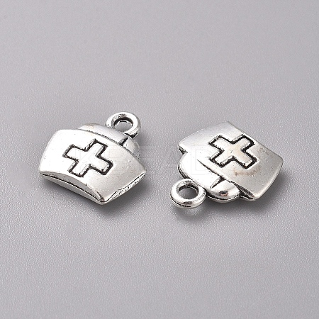 Tibetan Style Alloy Charms TIBEP-WH0002-09AS-1