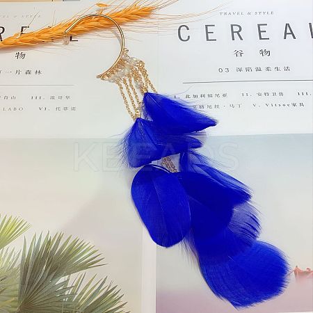 Bohemian Style Alloy Chain with Feather Tassel Cuff Earrings FS-WGB03F7-04-1