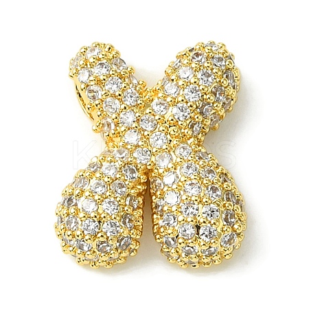 Rack Plating Brass Clear Cubic Zirconia Pendants KK-S378-01G-X-1