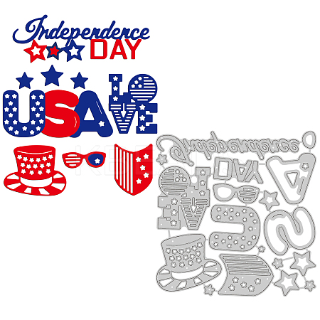 Patriotic Theme Carbon Steel Cutting Dies Stencils DIY-WH0263-0268-1