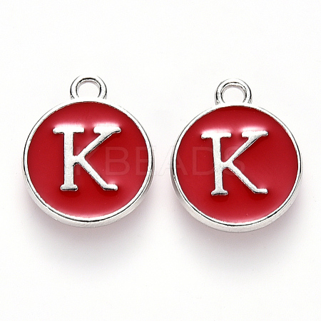 Platinum Plated Alloy Enamel Charms LS-ENAM-S118-03K-P-1