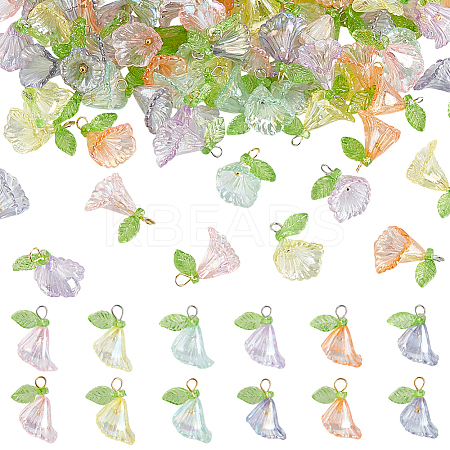 120Pcs Transparent Acrylic Pendants PALLOY-GA00026-1