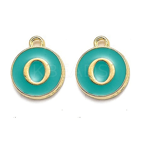 Golden Plated Alloy Enamel Charms X-ENAM-Q437-15O-1