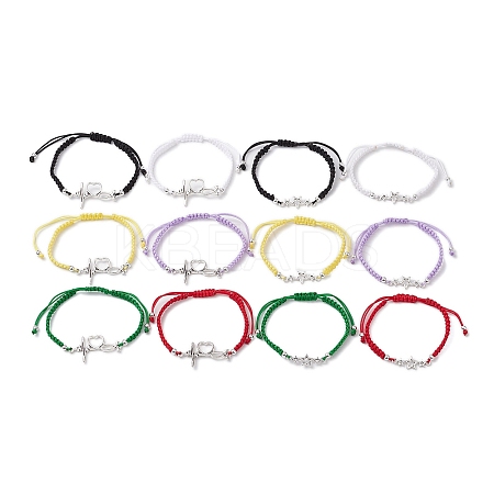 Heart & Star Tibetan Style Alloy Link Bracelets BJEW-JB101002-1