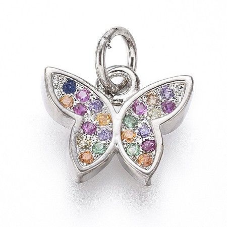 Brass Micro Pave Cubic Zirconia Charms LS-ZIRC-I032-59P-1