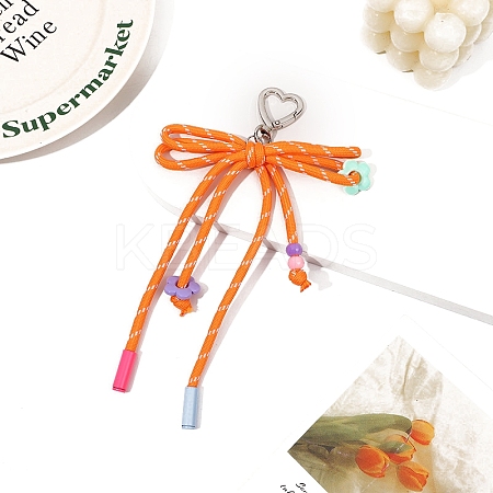 Polyester Braided Rope Bowknot Hanging Ornaments PW-WG70E10-06-1