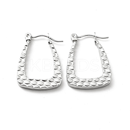 Non-Tarnish 304 Stainless Steel Trapezoid Hoop Earrings for Women EJEW-A076-07P-1