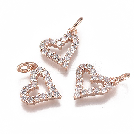 Brass Micro Pave Cubic Zirconia Charms ZIRC-F111-19RG-1