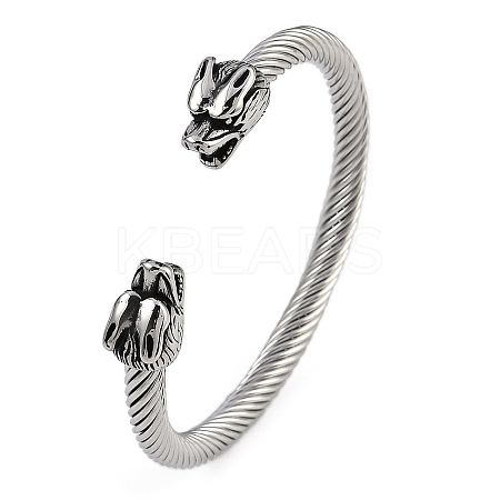 304 Stainless Steel Cuff Bangles for Women STAS-M023-09P-1