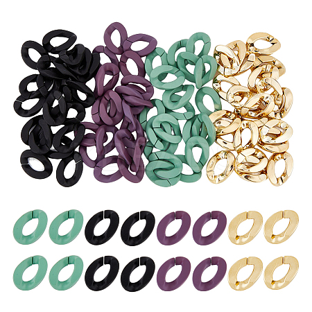 SUPERFINDINGS Spray Painted ABS Plastic & Acrylic Linking Rings OACR-FH0001-040-1
