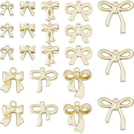 48Pcs 8 Styles Bowknot Alloy Pendants FIND-DC0007-72C-1
