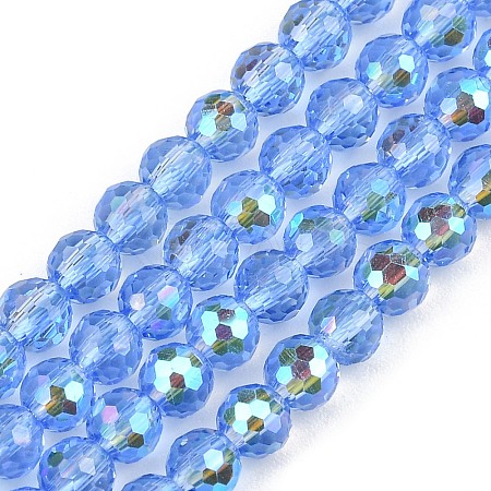 Electroplate Transparent Glass Beads EGLA-B013-02A-AB07-1