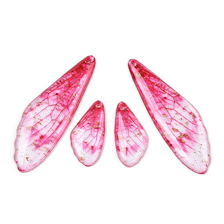 Transparent Resin Wing Earrings Pendants FIND-TAC0006-60B-1