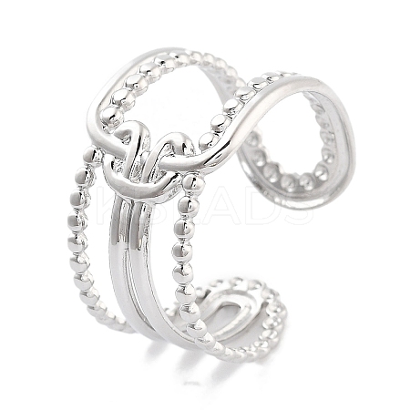 Non-Tarnish 304 Stainless Steel Oval Open Cuff Rings for Women RJEW-K273-07P-1