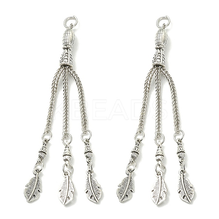 Tibetan Style Alloy Feather Tassel Big Pendants FIND-YW0003-92F-1