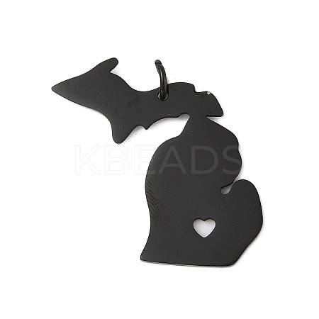 Ion Plating(IP) 304 Stainless Steel Pendants STAS-T038-84B-1