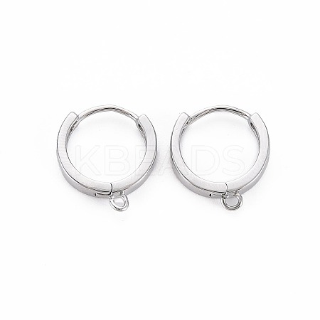 Brass Huggie Hoop Earring Findings X-KK-S364-158-1