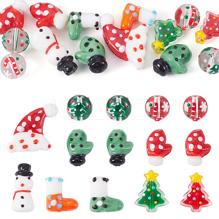 14Pcs Glass Beads LAMP-TA0002-07-1