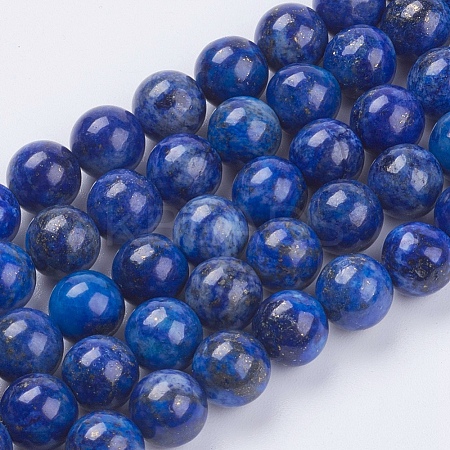 Natural Lapis Lazuli(Filled Color Glue) Beads Strands X-G-K269-01-8mm-1