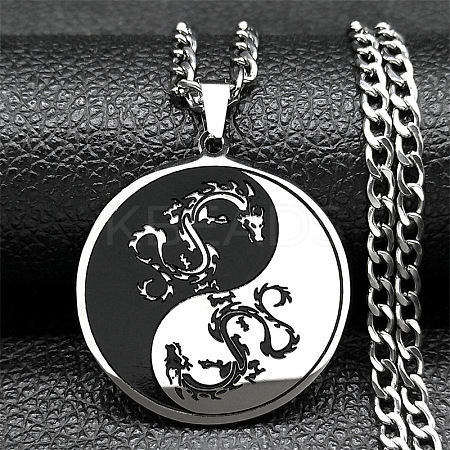 201 Stainless Steel Pendant Necklaces LS-NJEW-C066-07P-1