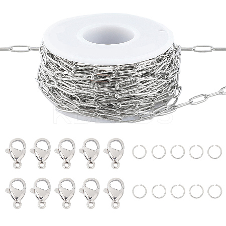 DIY 304 Stainless Steel Paperclip Chains Necklaces/Bracelets Making Kits DIY-BBC0002-71-1