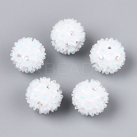 Handmade Polymer Clay Rhinestone with Resin Daisy Flower CLAY-T022-02D-1