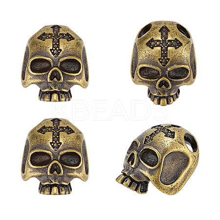 4Pcs Brass European Beads KK-OC0001-79AB-1