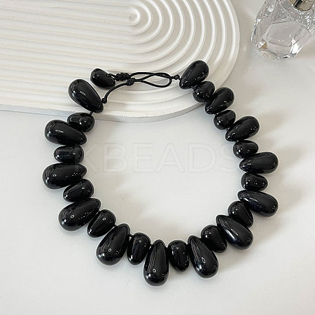 Resin Teardrop Beaded Necklaces for Women FS-WG19753-06-1