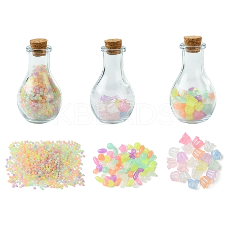Luminous Acrylic Beads Wish Bottle DIY Making Kits DIY-FS0007-58-1