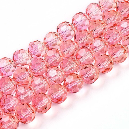 Baking Paint Transparent Glass Beads Strands DGLA-A035-T10mm-A01-1