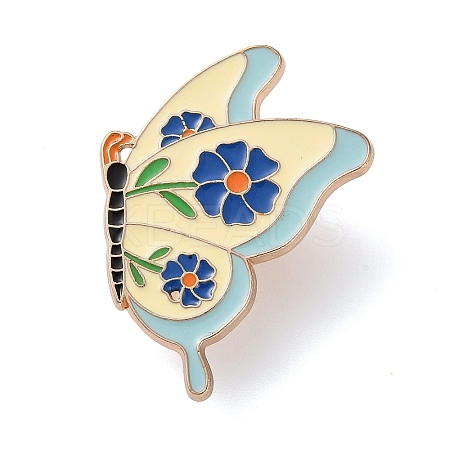 Butterfly & Flower Enamel Pins JEWB-I054-02KCG-02-1