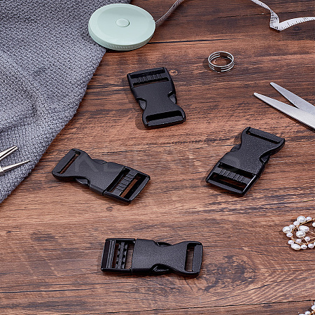 4Pcs Plastic Adjustable Quick Contoured Side Release Buckles PURS-LP0001-10-1