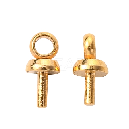 304 Stainless Steel Cup Pearl Peg Bails Pin Pendants STAS-H436-15-1