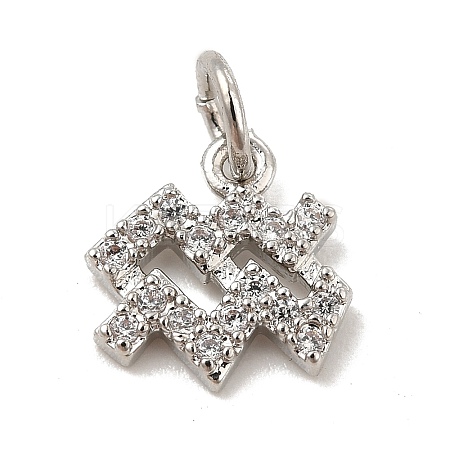 Brass Micro Pave Cubic Zirconia Charms KK-E077-02P-09-1