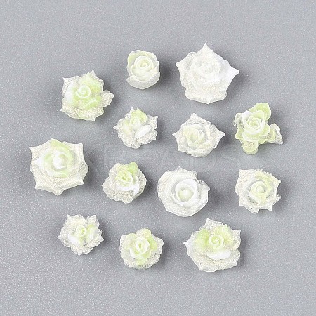 Luminous Flower Resin Cabochons CRES-T025-10G-1