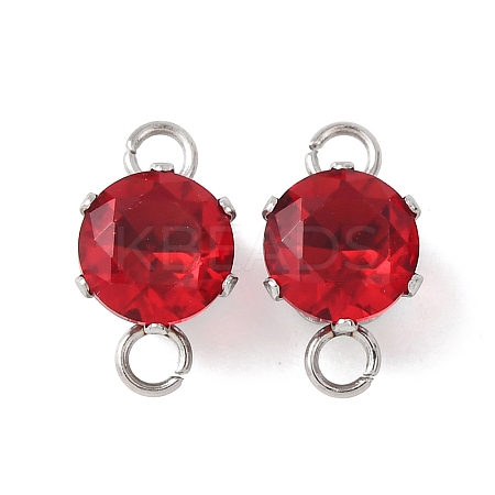 304 Stainless Steel Micro Pave Cubic Zirconia Connector Charms STAS-H240-50P-03-1