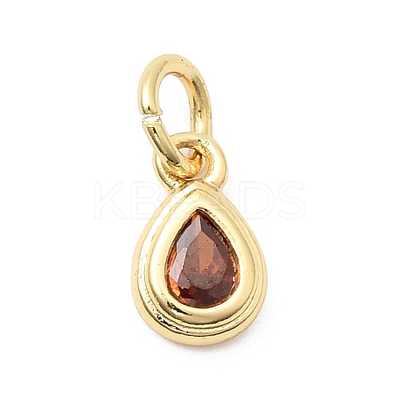 Brass Cubic Zirconia Charms KK-G554-02E-04-1