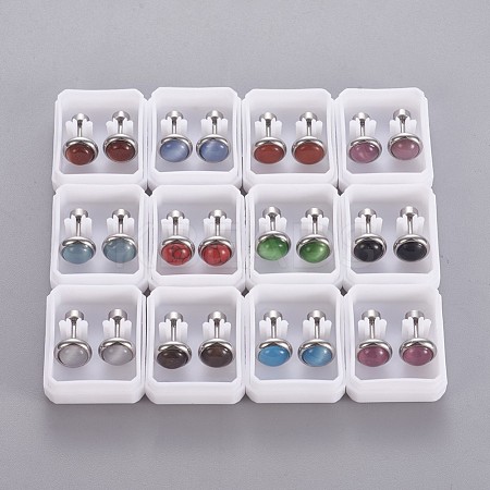 304 Stainless Steel Earlobe Plugs EJEW-F227-20P-A-1