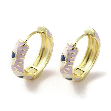 Horse Eye Real 18K Gold Plated Brass Hoop Earrings EJEW-Q797-07G-02-1