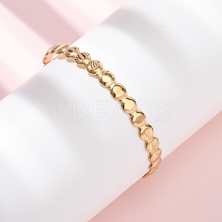 304 Stainless Steel Open Cuff Bangles for Women BJEW-K293-01A-G-1