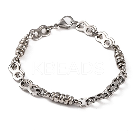 Tarnish Resistant Vacuum Plating 201 Stainless Steel 8 Link Chain Bracelets BJEW-B078-70P-1