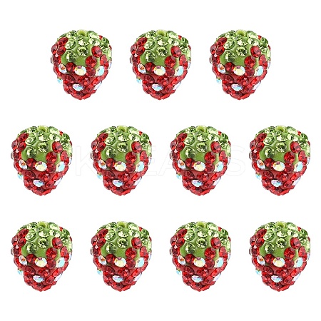 10Pcs Clay Polymer Rhinestone Beads RB-YW0001-28-1