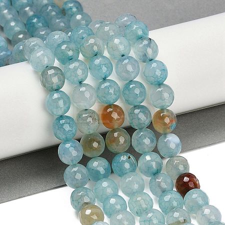 Natural Dragon Veins Agate(Dyed & Heated) Beads Strands G-M437-C01-01S-1