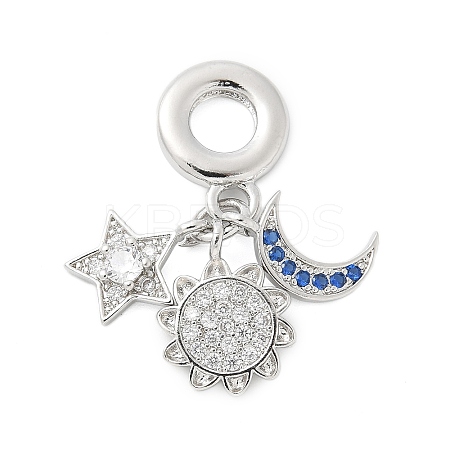 Brass Micro Pave Cubic Zirconia Pendants KK-S507-03P-1