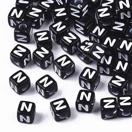 Opaque Acrylic Beads SACR-N002-01N-1